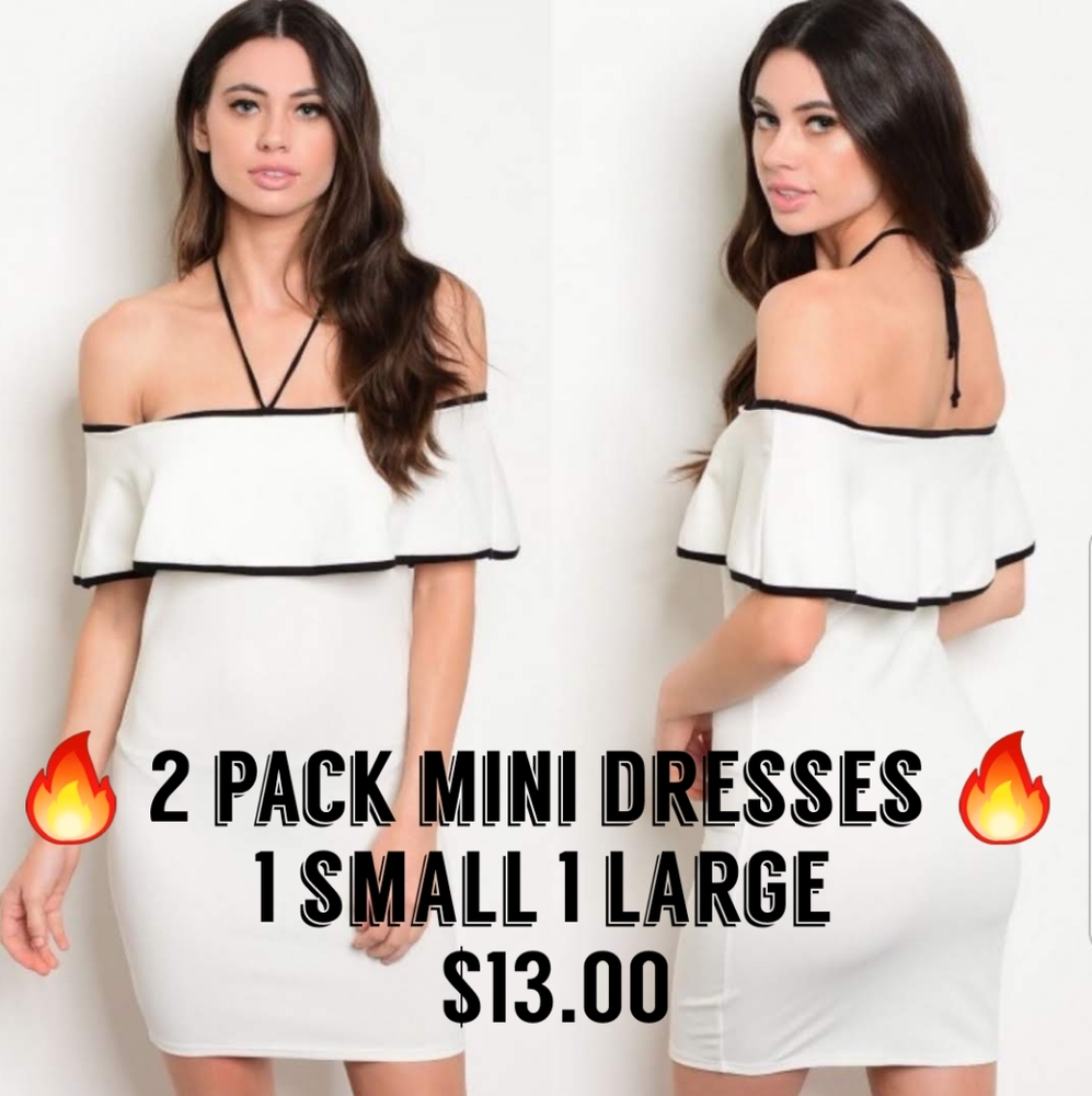 🌅2 Pack Off The Shoulder Ruffle Dress
